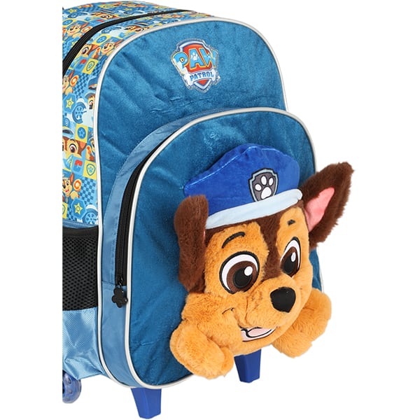 Mochila escolar em poliéster com rodas, Patrulha Canina, Azul, IC40892PA, Luxcel - PT 1 UN