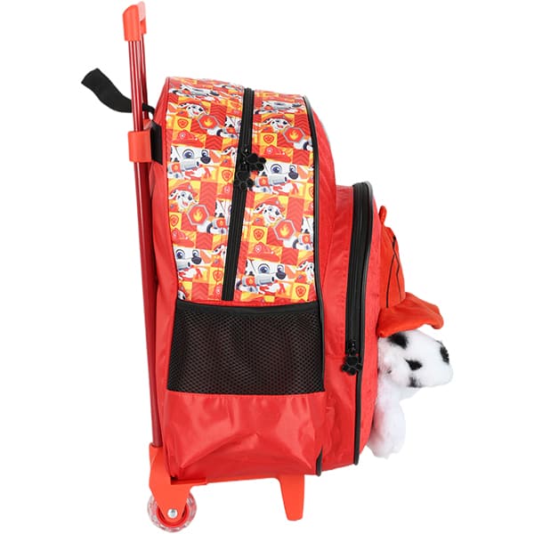 Mochila escolar em poliéster com rodas, Patrulha Canina, vermelho, IC40892PA, Luxcel - PT 1 UN