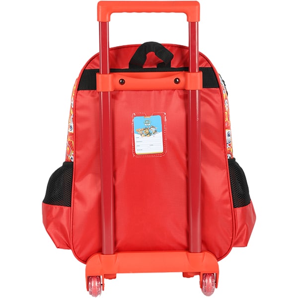 Mochila escolar em poliéster com rodas, Patrulha Canina, vermelho, IC40892PA, Luxcel - PT 1 UN