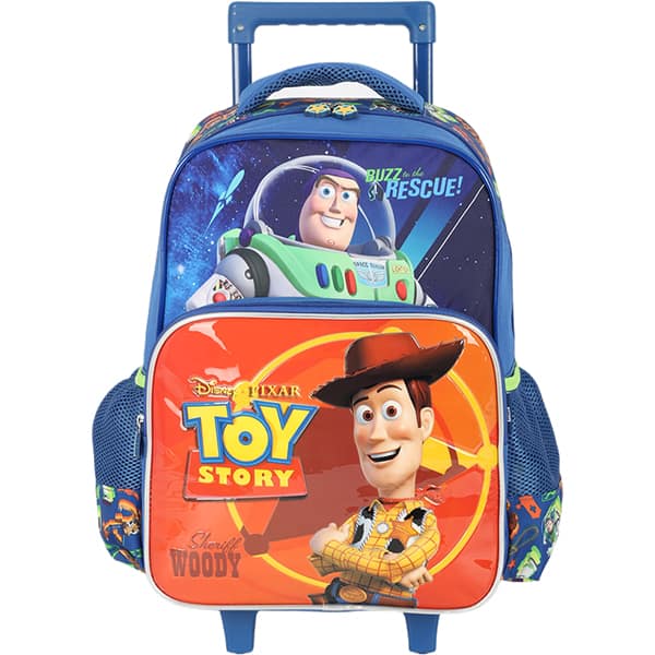 Mochila escolar em poliéster com rodas, Toy Story, Laranja, IC40932TY, Luxcel - PT 1 UN