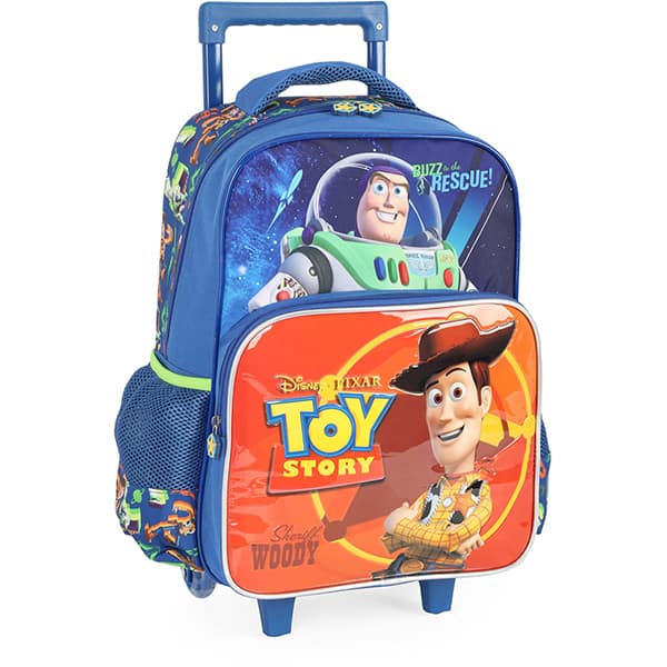 Mochila escolar em poliéster com rodas, Toy Story, Laranja, IC40932TY, Luxcel - PT 1 UN