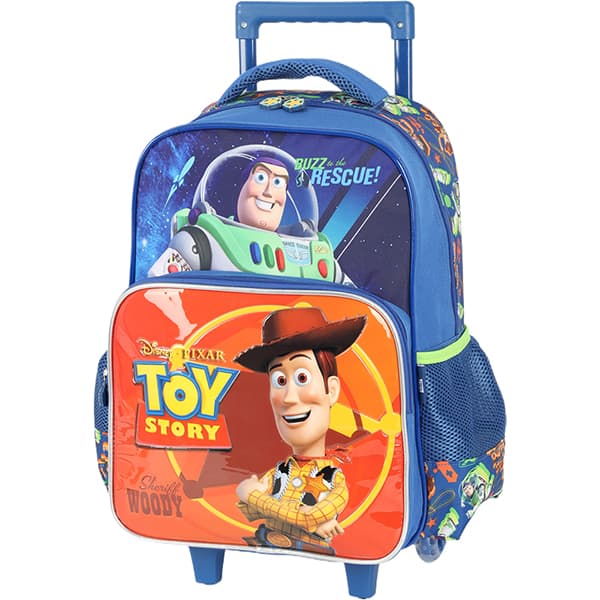 Mochila escolar em poliéster com rodas, Toy Story, Laranja, IC40932TY, Luxcel - PT 1 UN