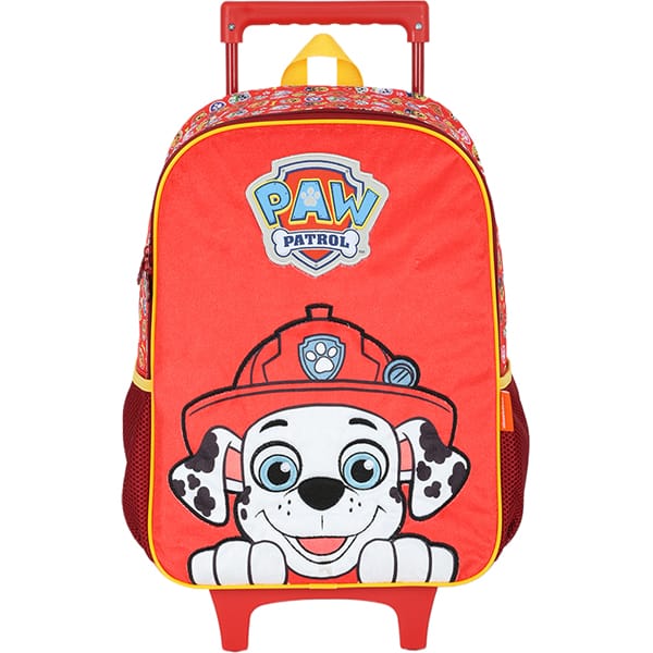 Mochila escolar com rodas em poliéster, Patrulha Canina. Vermelho, IC41622PA, Luxcel - PT 1 UN