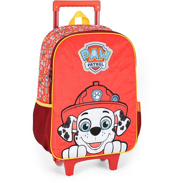 Mochila escolar com rodas em poliéster, Patrulha Canina. Vermelho, IC41622PA, Luxcel - PT 1 UN