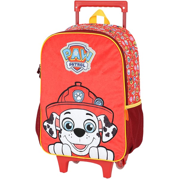 Mochila escolar com rodas em poliéster, Patrulha Canina. Vermelho, IC41622PA, Luxcel - PT 1 UN