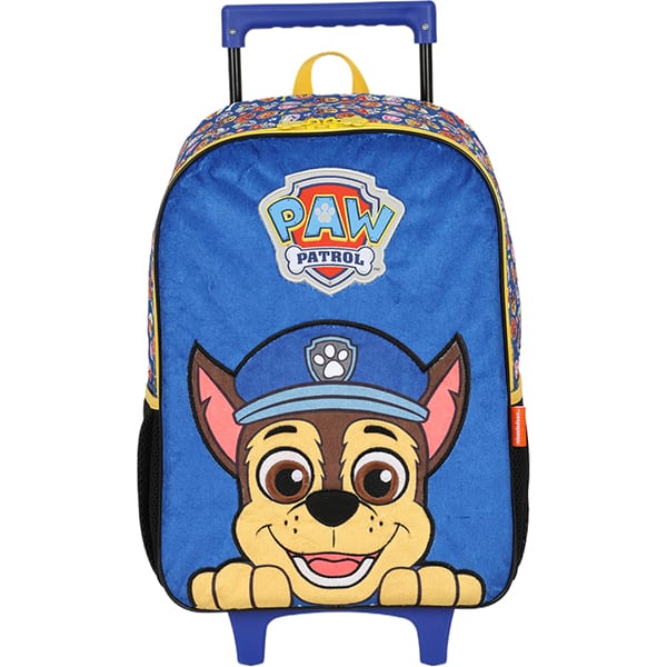 Mochila escolar em poliéster com rodas, Patrulha Canina, Azul, IC41622PA, Luxcel - PT 1 UN