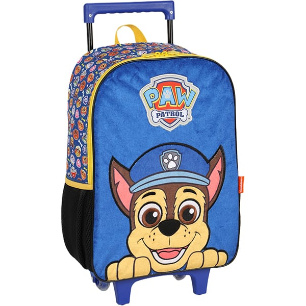 Mochila escolar em poliéster com rodas, Patrulha Canina, Azul, IC41622PA, Luxcel - PT 1 UN