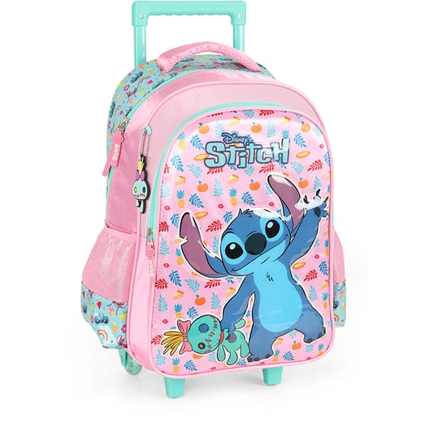 Mochila poli. c/ rodas Stitch rosa IC41552SC- Luxcel PT 1 UN