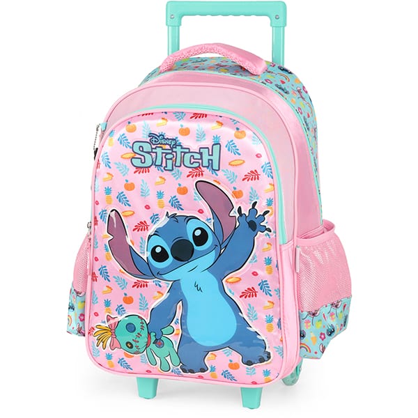 Mochila poli. c/ rodas Stitch rosa IC41552SC- Luxcel PT 1 UN