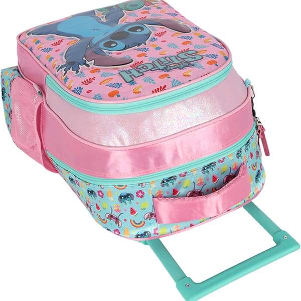 Mochila poli. c/ rodas Stitch rosa IC41552SC- Luxcel PT 1 UN