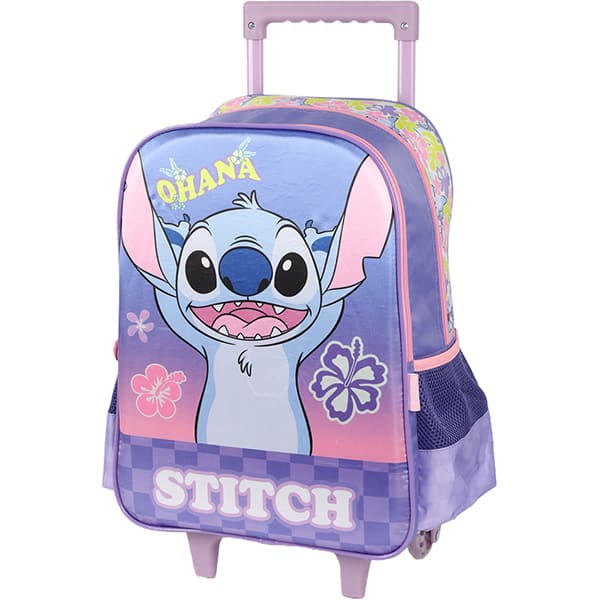 Mochila Escolar Infantil de Rodinhas Stitch Disney Violeta IC41542SC Luxcel - PT 1 UN