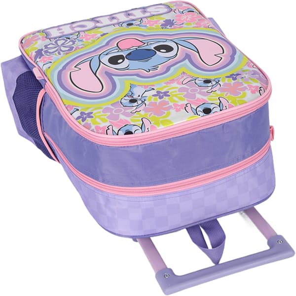 Mochila Escolar Infantil de Rodinhas Stitch Disney Lilás IC41542SC Luxcel - PT 1 UN