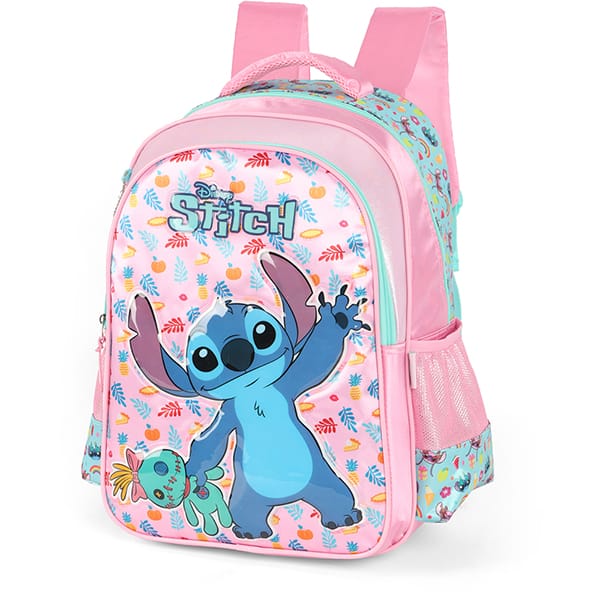 Mochila Escolar Infantíl em Poliéster Stitch Disney Rosa IS41551SC Luxcel - PT 1 UN