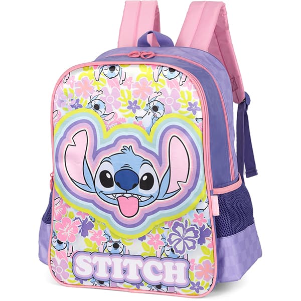 Mochila Escolar Infantíl em Poliéster Stitch Disney IS41541SC Luxcel - PT 1 UN