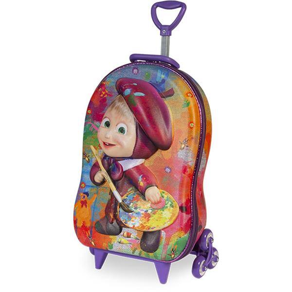Mochila EVA c/ rodas Masha Aquarela 2985BM19 Maxtoy PT 1 UN