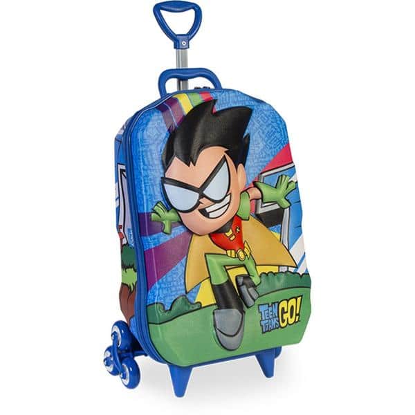 Mochila Escolar Infantil de Rodinhas DC Jovens Titãs em EVA Maxtoy - PT 1 UN