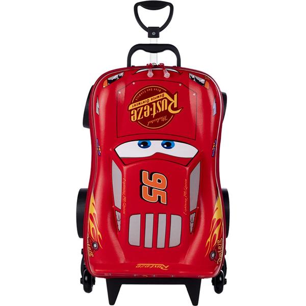 Mochila Escolar Infantil de Rodinhas Disney Carros Relâmpago McQueen em EVA Maxtoy - PT 1 UN