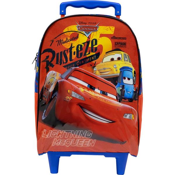 Mochila Escolar Infantil de Rodinhas Disney Carros em Poliéster 16" Xeryus - PT 1 UN