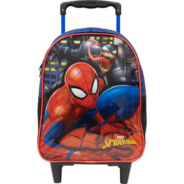 Mochila Escolar Infantil de Rodinhas Homem Aranha Spiderman Marvel Spiderman Marvel em Poliéster 16" Xeryus - PT 1 UN