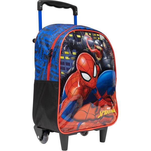 Mochila Escolar Infantil de Rodinhas Homem Aranha Spiderman Marvel Spiderman Marvel em Poliéster 16" Xeryus - PT 1 UN