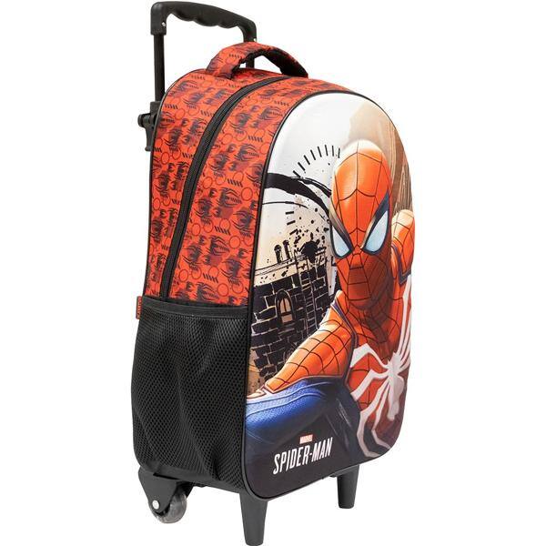 Mochila Escolar Infantil de Rodinhas Marvel Homem Aranha em Poliéster 18" Xeryus - PT 1 UN