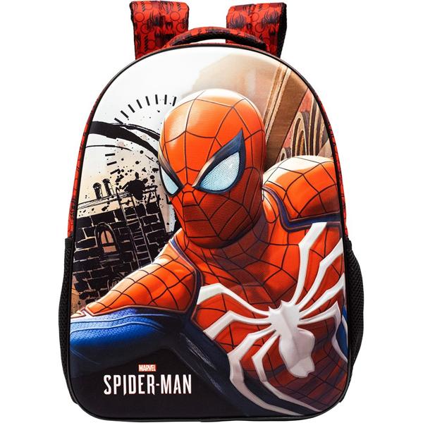 Mochila infantil Homem Aranha Spiderman Marvel em Poliéster 18" Xeryus - PT 1 UN