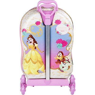 Mochila Escolar Infantil de Rodinhas Disney Princesas Bela em EVA Maxtoy - PT 1 UN