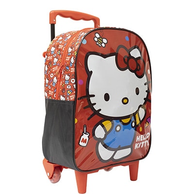 Mochila Escolar Infantil de Rodinhas Hello Kitty em Poliéster 16" Xeryus - PT 1 UN