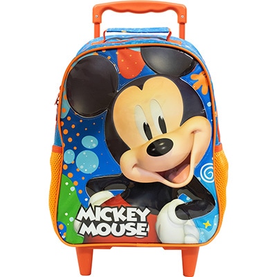 Mochila Escolar Infantil de Rodinhas Mickey Disney em Poliéster 16" Xeryus - PT 1 UN