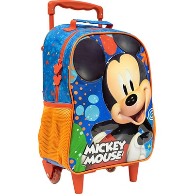 Mochila Escolar Infantil de Rodinhas Mickey Disney em Poliéster 16" Xeryus - PT 1 UN