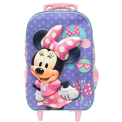 Mochila Escolar Infantil de Rodinhas Disney Minnie em Poliéster 18" Xeryus - PT 1 UN