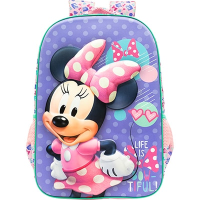 Mochila Infantil Minnie Disney em Poliéster 18" Xeryus - PT 1 UN