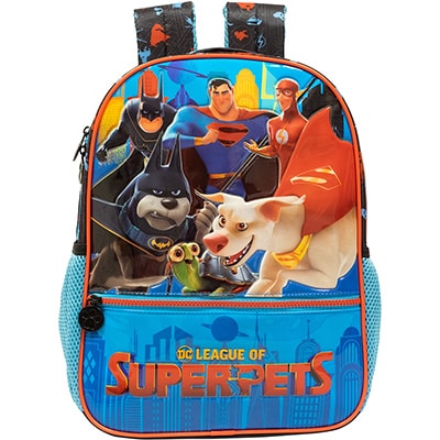 Mochila Infantil DC Super Pets em Poliéster 16" Xeryus - PT 1 UN