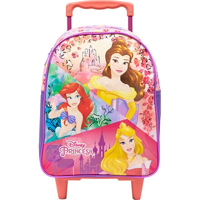 Mochila Escolar Infantil de Rodinhas Disney Princesas em Poliéster 16" Xeryus - PT 1 UN