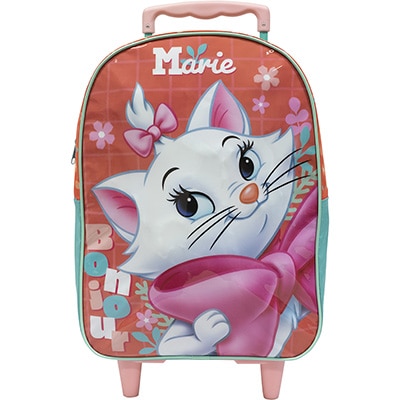 Mochila Escolar Infantil de Rodinhas Disney Marie em Poliéster 16" Xeryus - PT 1 UN