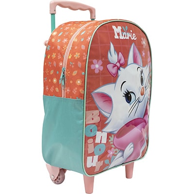 Mochila Escolar Infantil de Rodinhas Disney Marie em Poliéster 16" Xeryus - PT 1 UN