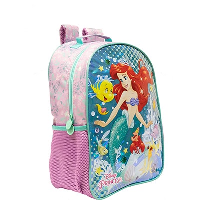 Mochila Infantil Princesas Disney Ariel em Poliéster 16" Xeryus - PT 1 UN