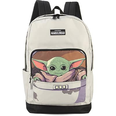 Mochila poliéster, Mandalorian, cinza, MS46445ML, Luxcel - PT 1 UN