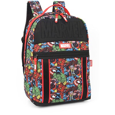 Mochila poliéster, Avengers / Vingadores, Preto, MJ49005AG, Luxcel - PT 1 UN