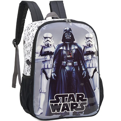 Mochila poliéster, Star Wars, Branco, IS38161ST, Luxcel - PT 1 UN