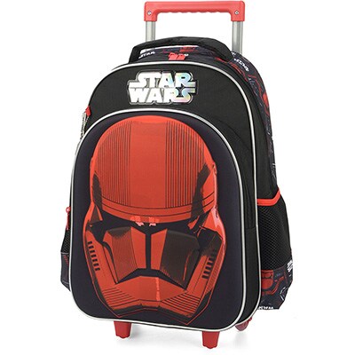 Mochila Escolar Infantil de Rodinhas Star Wars em Poliéster Luxcel - PT 1 UN