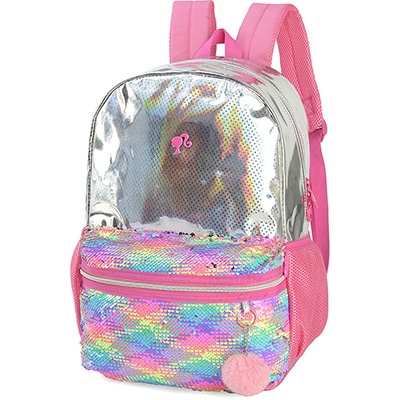 Mochila poliéster, Barbie, Rosa, MS46378BB, Luxcel - PT 1 UN