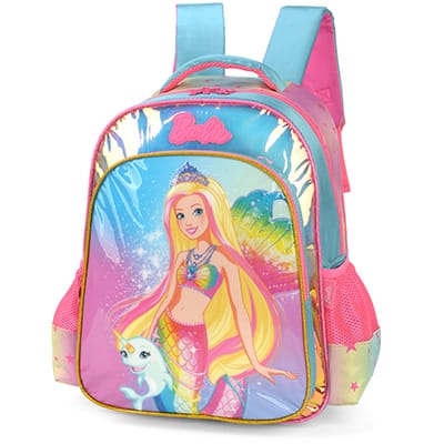 Mochila infantil Barbie Mattel em Poliéster Luxcel - PT 1 UN