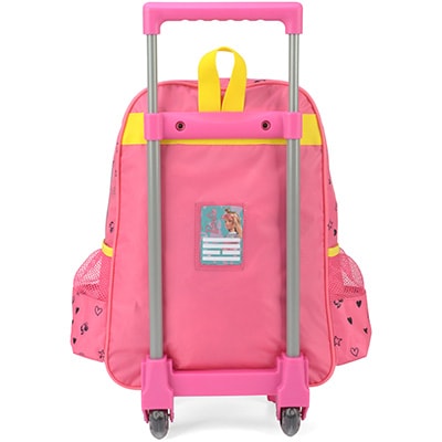 Mochila Escolar Infantil de Rodinhas Barbie Mattel em Poliéster Luxcel - PT 1 UN