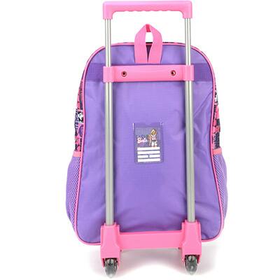 Mochila Escolar Infantil de Rodinhas Barbie Mattel em Poliéster Luxcel - PT 1 UN
