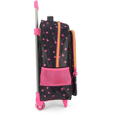 Mochila Escolar Infantil de Rodinhas Barbie Mattel em Poliéster Luxcel - PT 1 UN