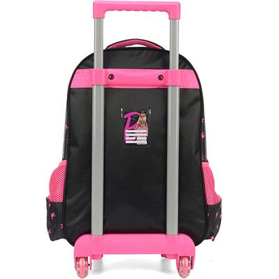 Mochila Escolar Infantil de Rodinhas Barbie Mattel em Poliéster Luxcel - PT 1 UN