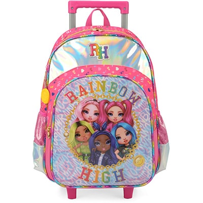 Mochila Escolar Infantil de Rodinhas Rainbow High Luxcel - PT 1 UN