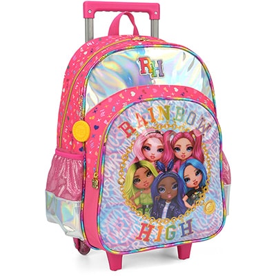 Mochila Escolar Infantil de Rodinhas Rainbow High Luxcel - PT 1 UN