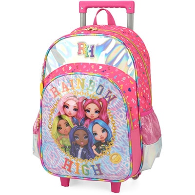 Mochila Escolar Infantil de Rodinhas Rainbow High Luxcel - PT 1 UN